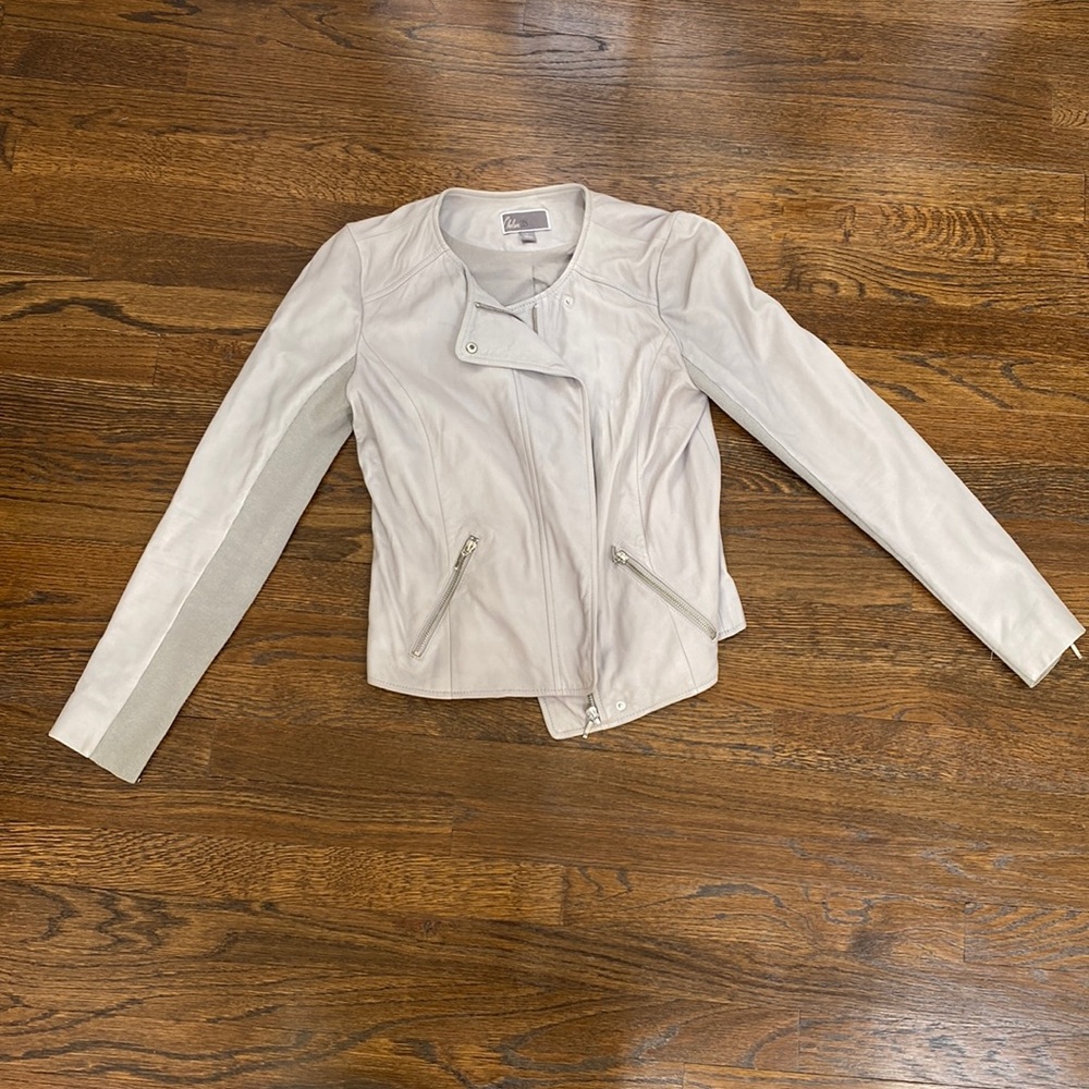 Soft Grey Leather Jacket